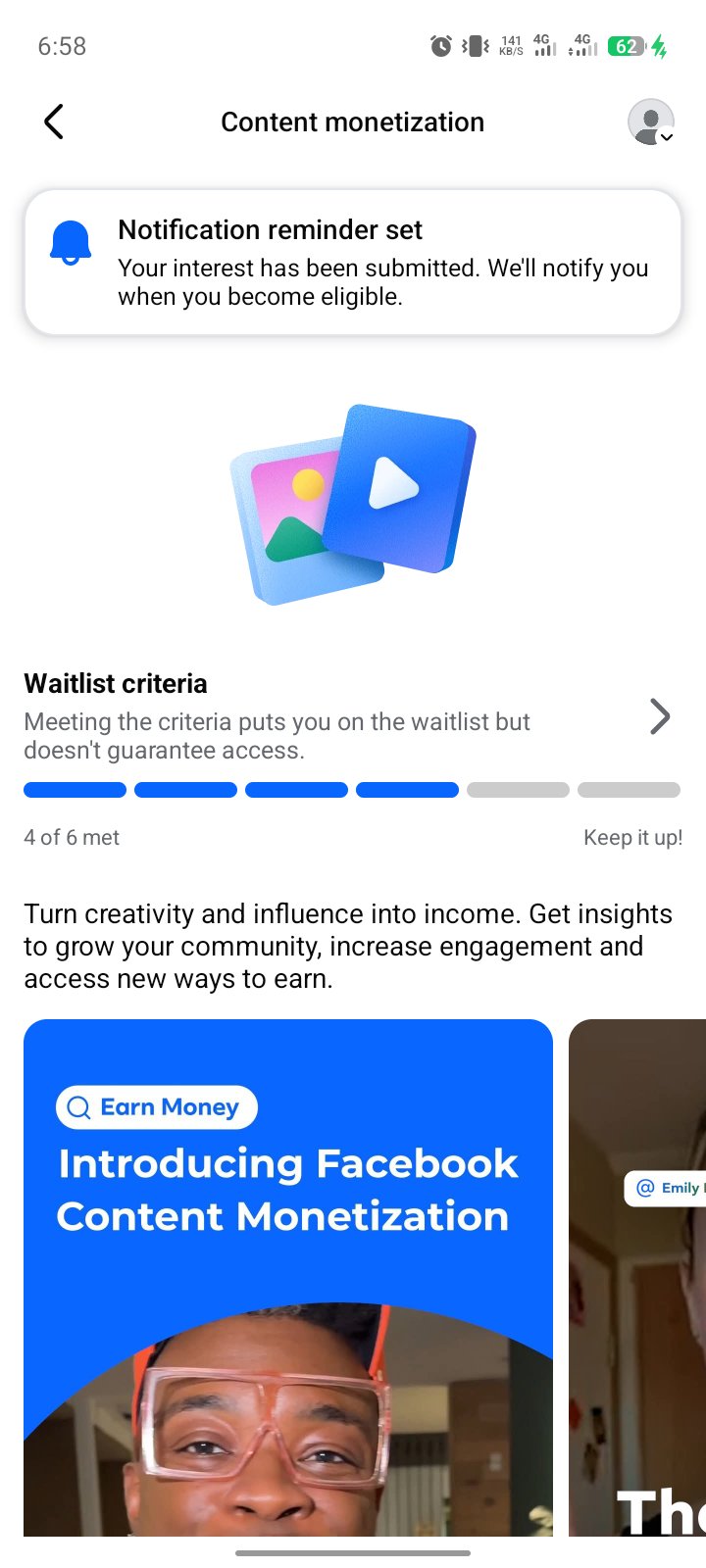unlimited Content monetization criteria page sell