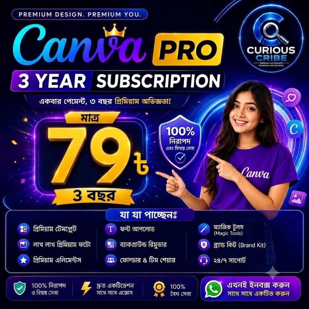 🎨 Canva Pro 3 Years — মাত্র ৳79! 🔥