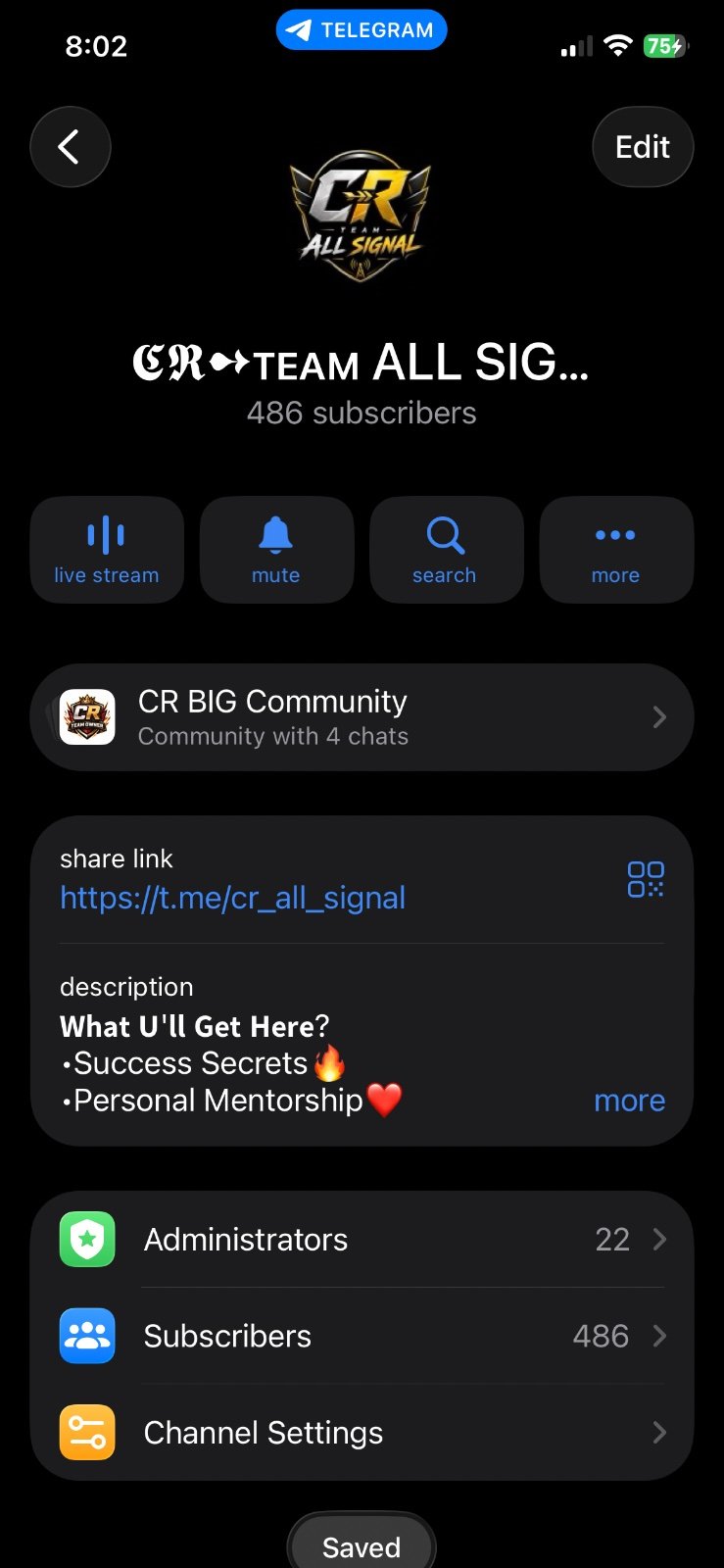 Telegram channel Sell