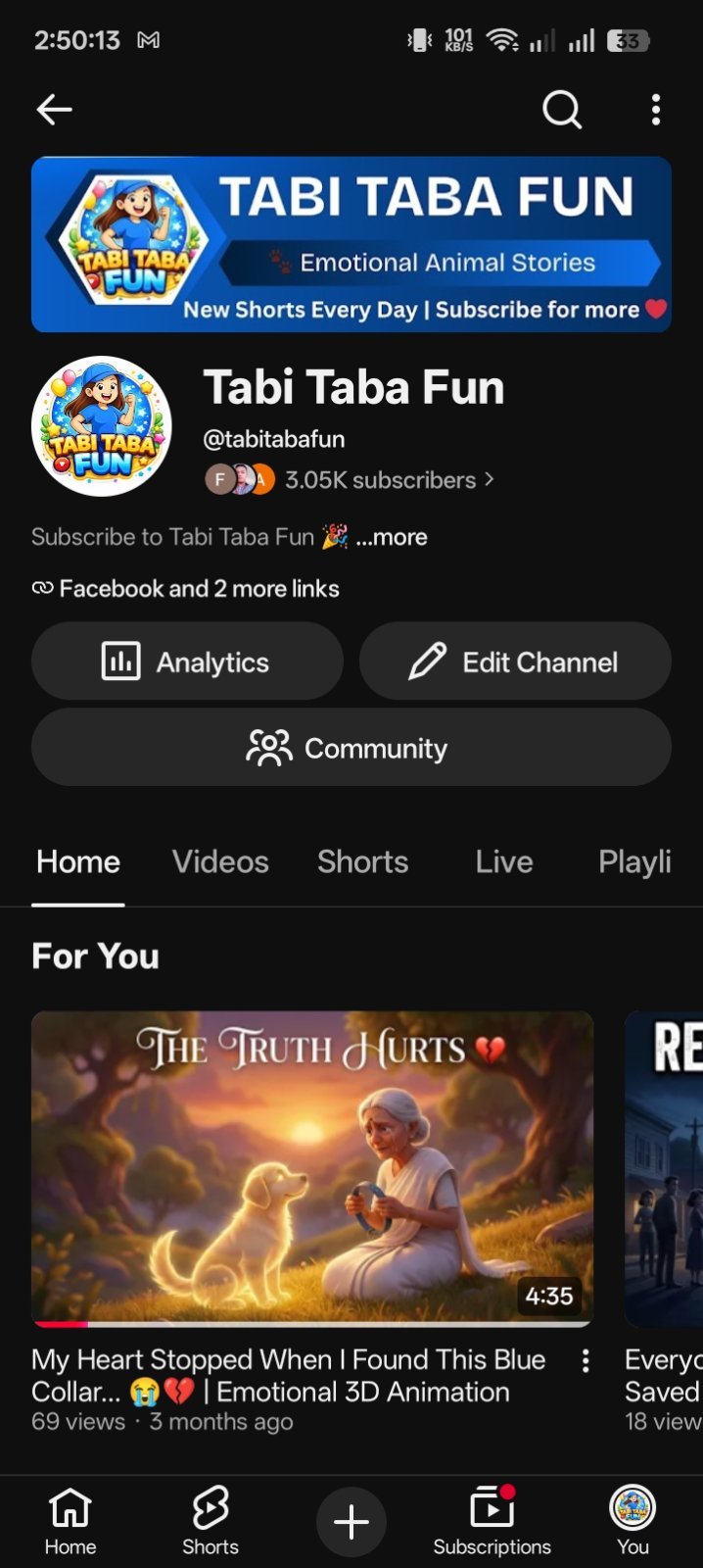 YouTube channel 3k sub