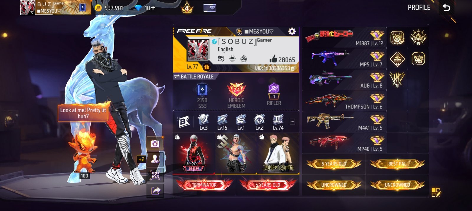 - 7 Years Old Rare Free Fire Account For Sale - Max Level & Good Collection!