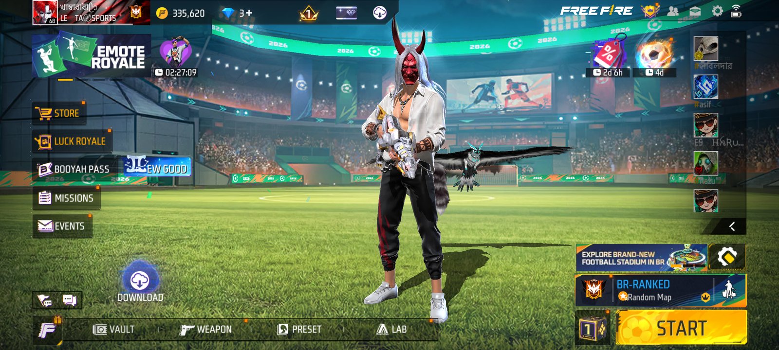 Free fire 68 level fresh ID