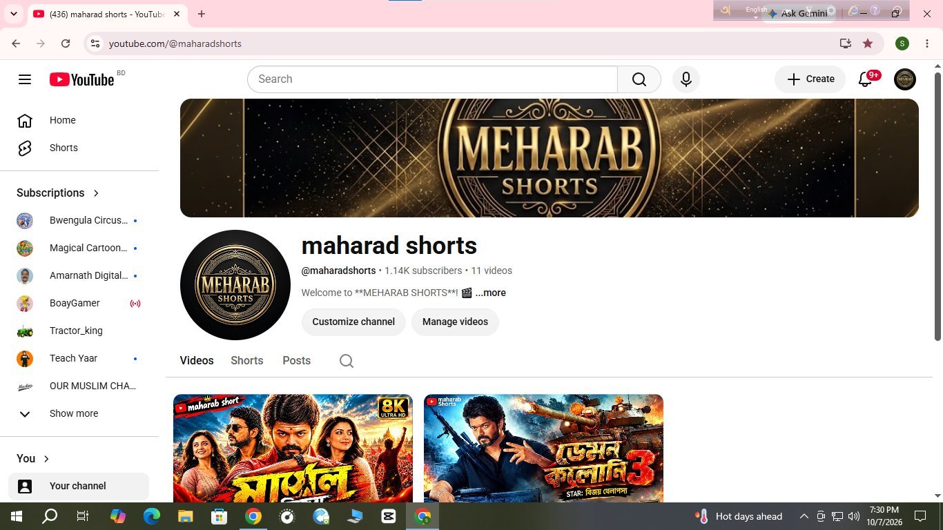 1.14k subscriber 400+waich time