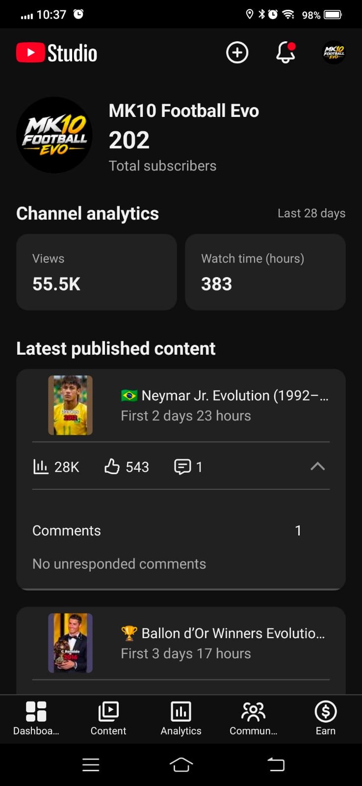 200+ subscribers YouTube channel