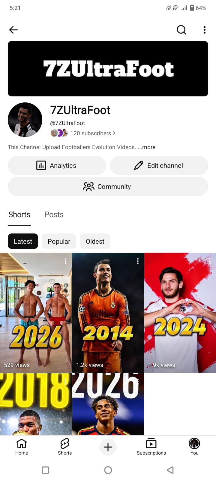 7ZUltraFoot, 120 Subscribers