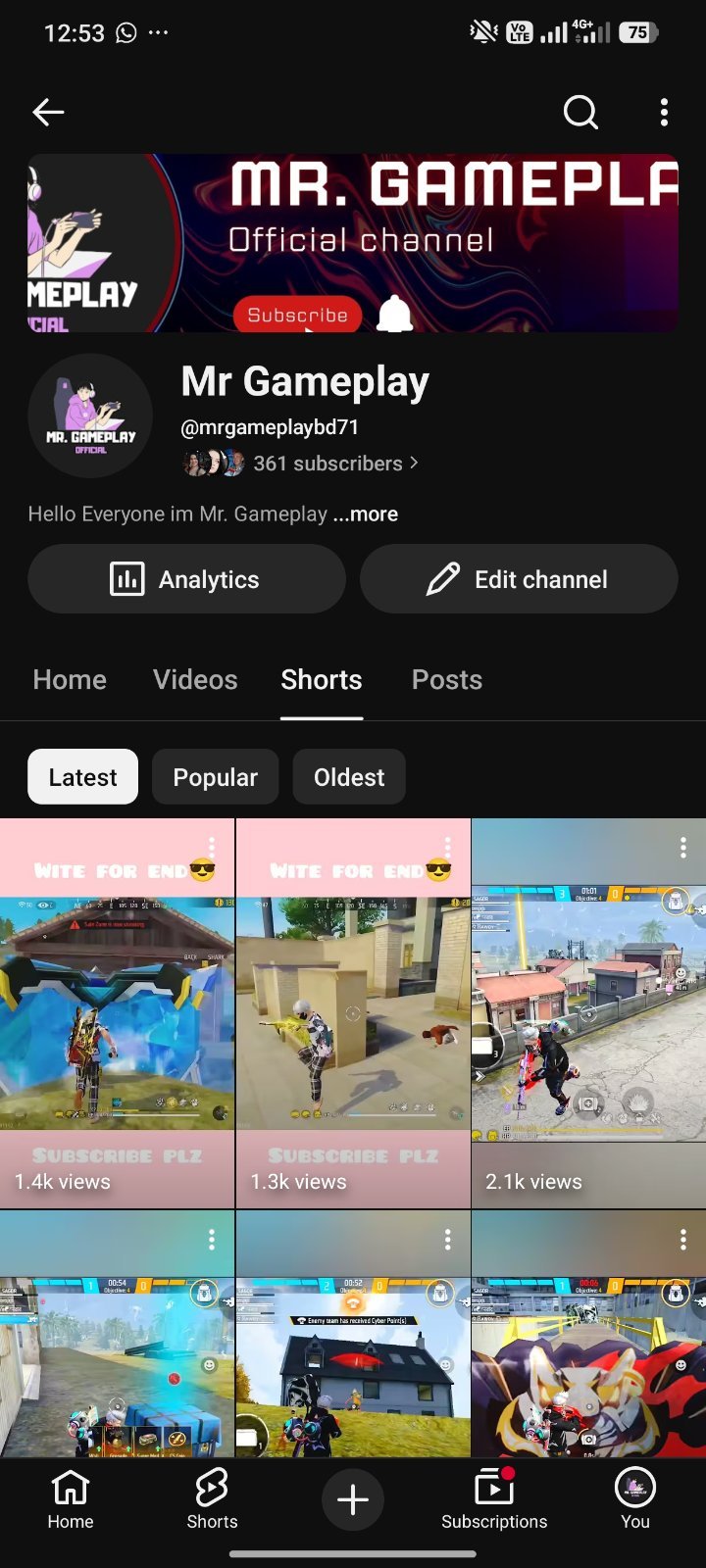 Mr. Gameplay channel 360 subscribe