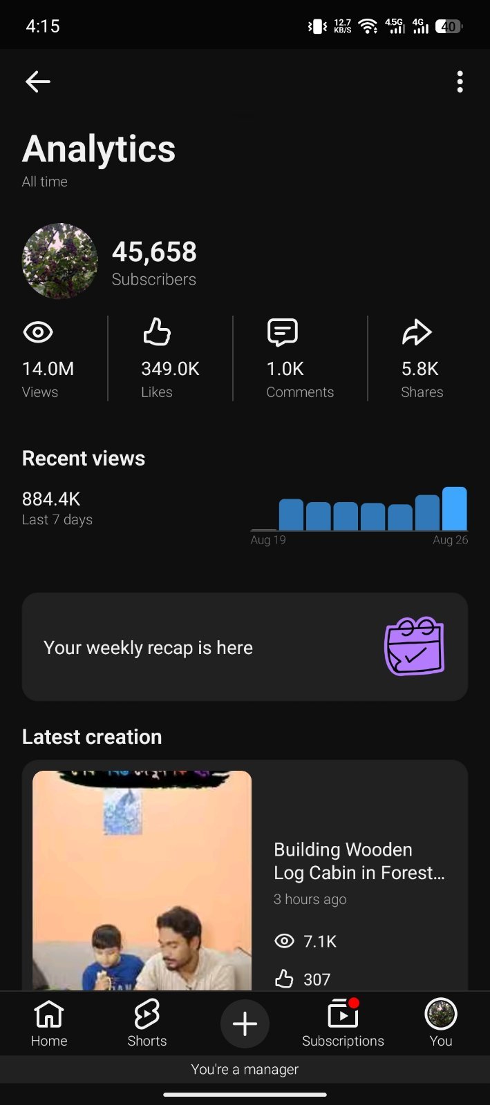 46k sub full fresh first apply Channel For sell
