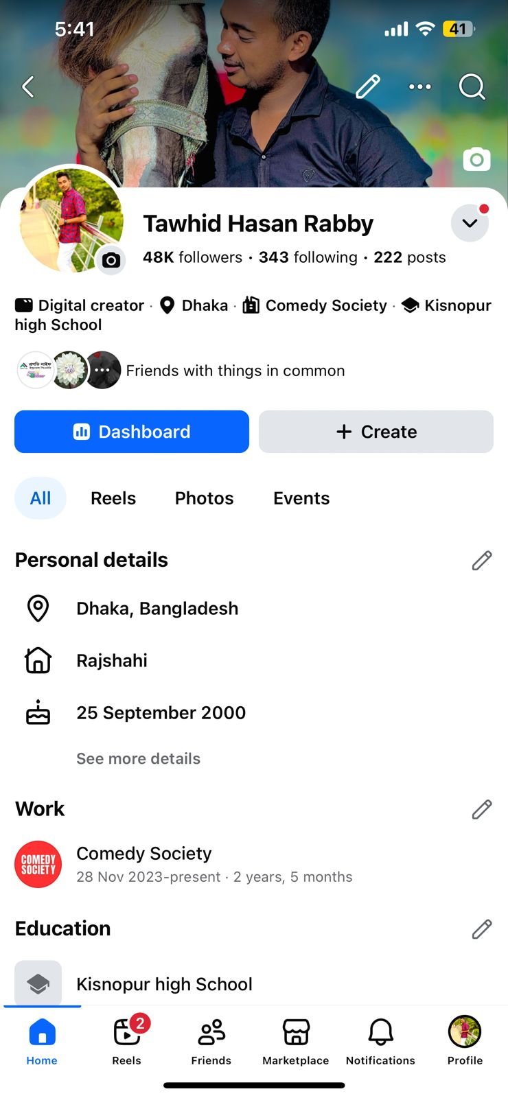Facebook Profile 48K followers