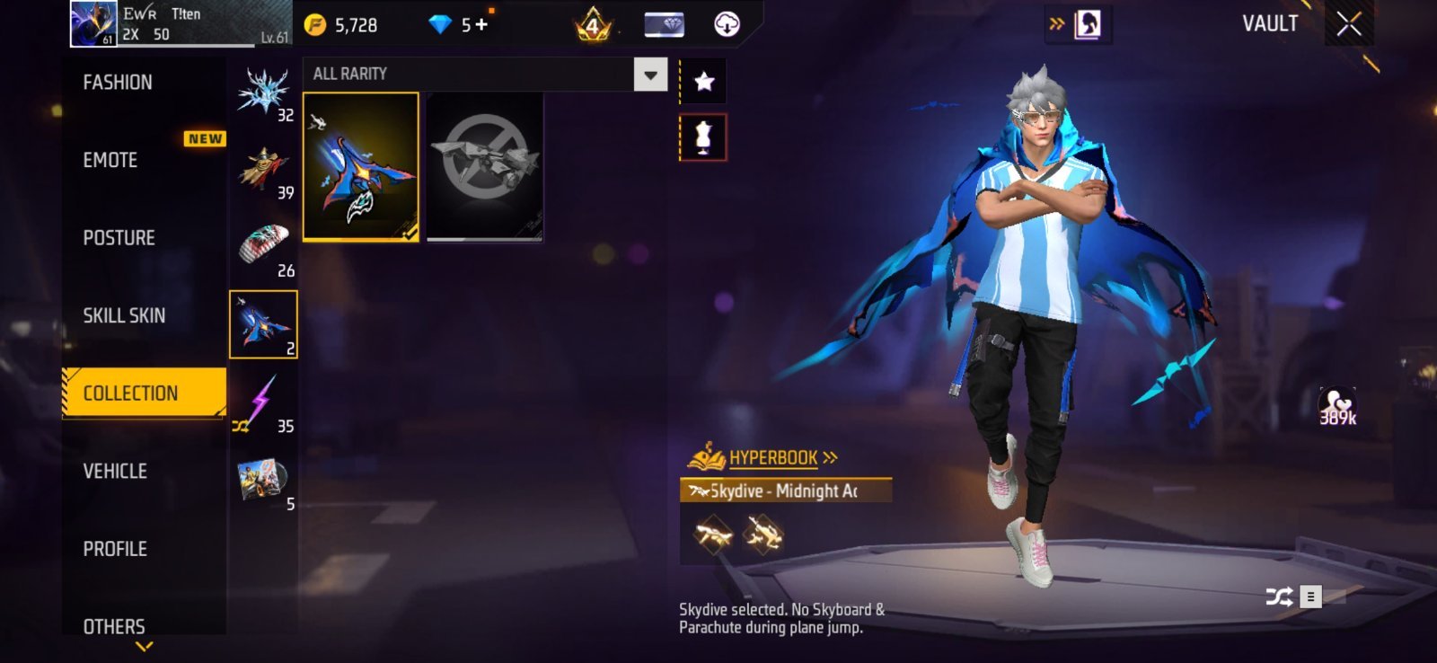 Free fire account purple shade bundle low price