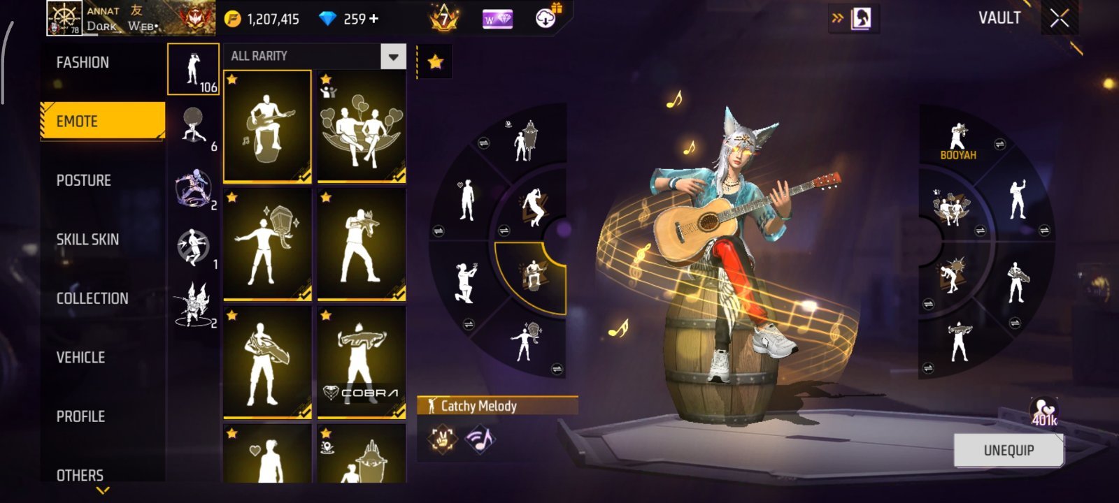 5.4 Years Old OG ID | 3 Max Evo + 1 Evo 6 | 106 Emotes | 622 Collections