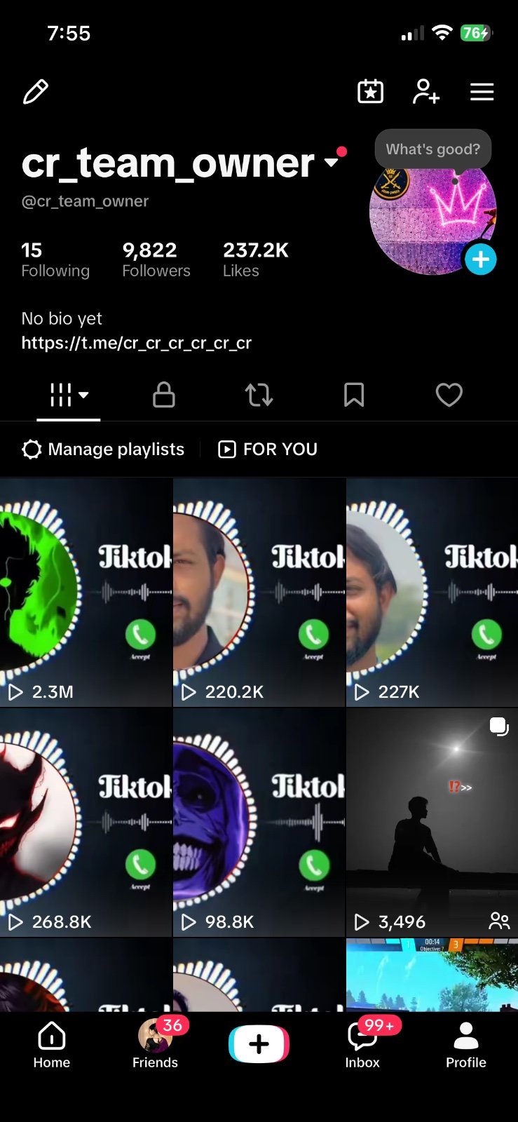 TikTok --- 9800 follower