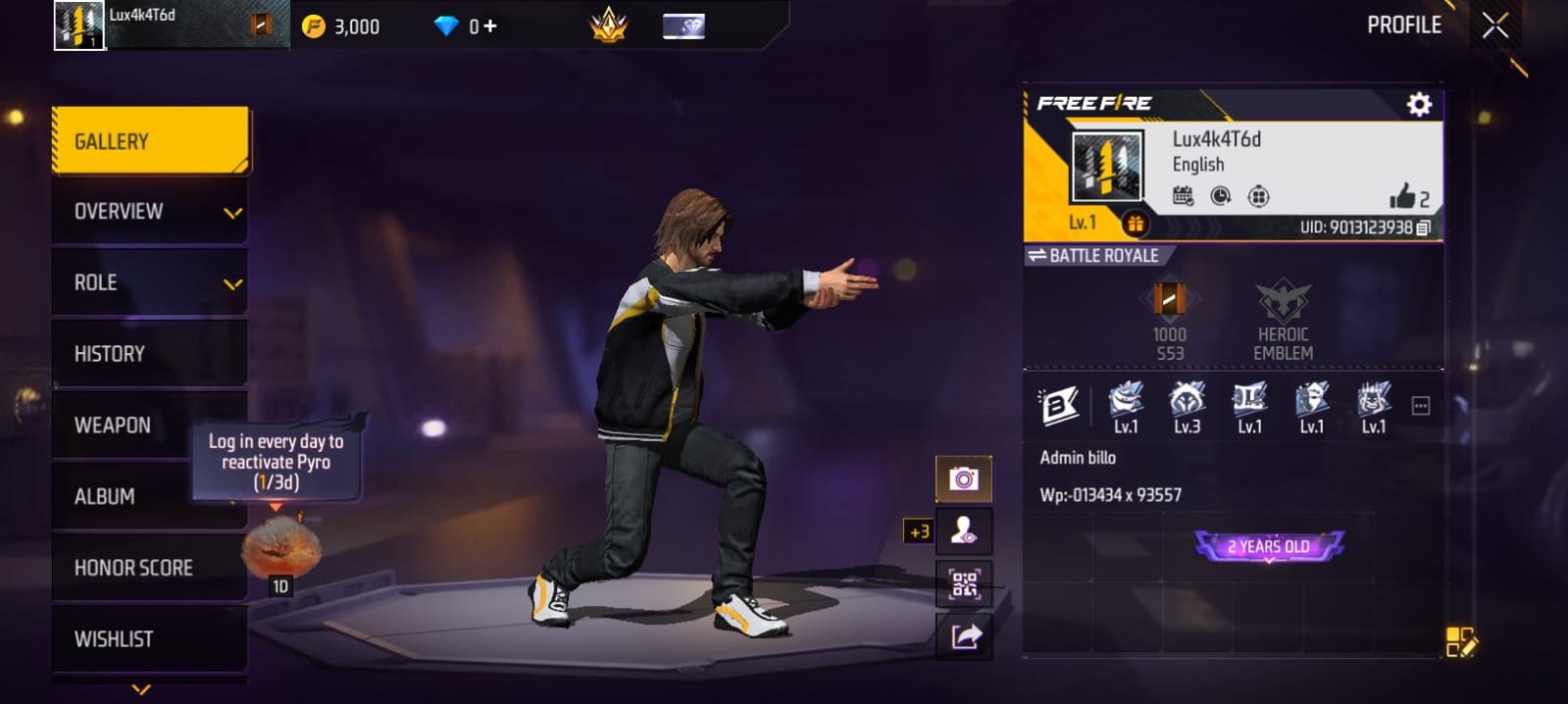FREE FIER ACCOUNT 1 LEVEL