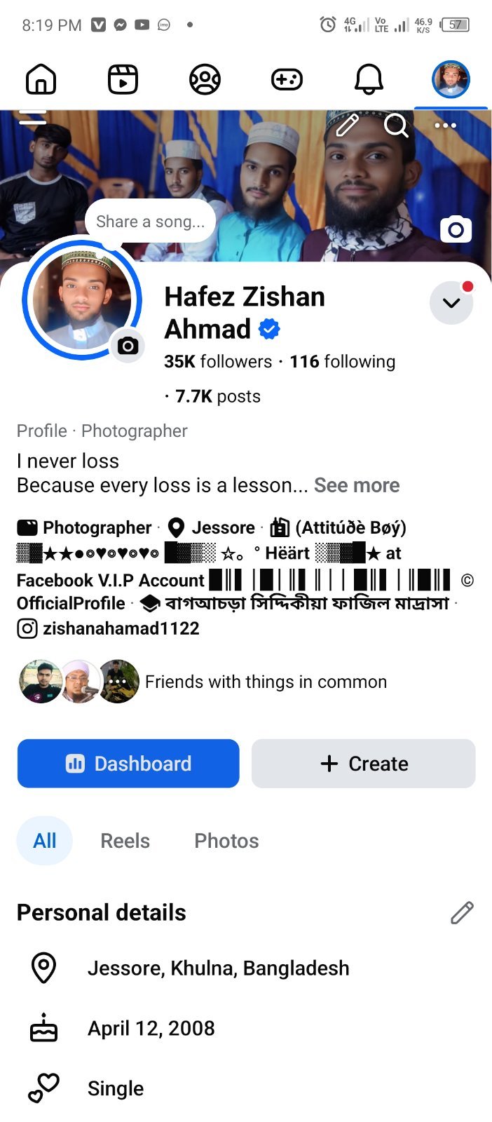 Facebook Profile  36k Followers
