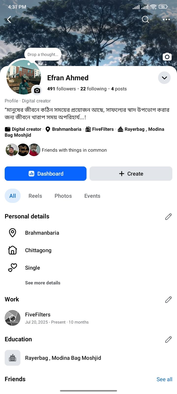 FACEBOOK 500 FOLLOWER PROFILE✅