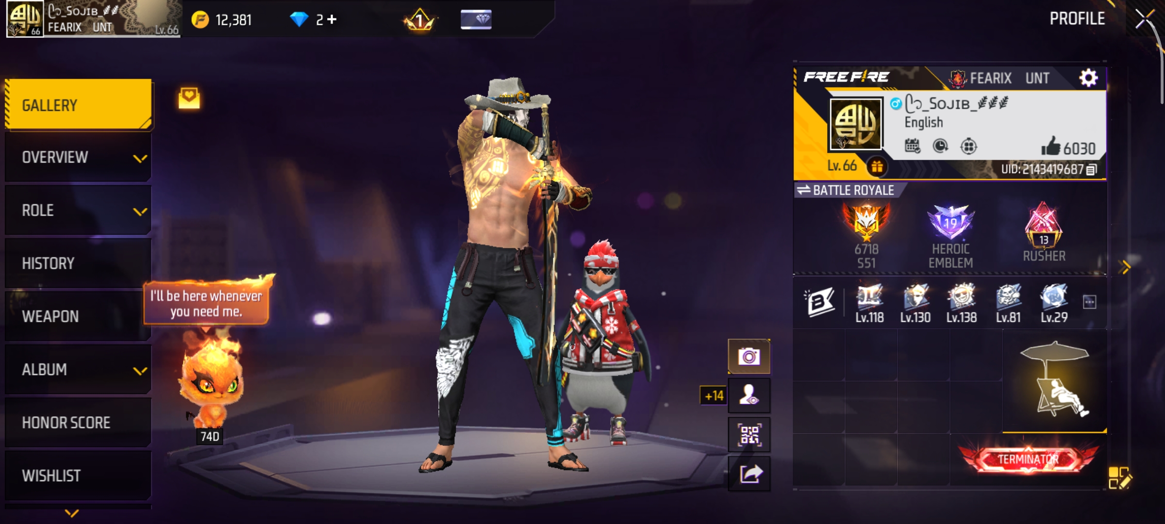 66 level, next month 6 years old hobe
