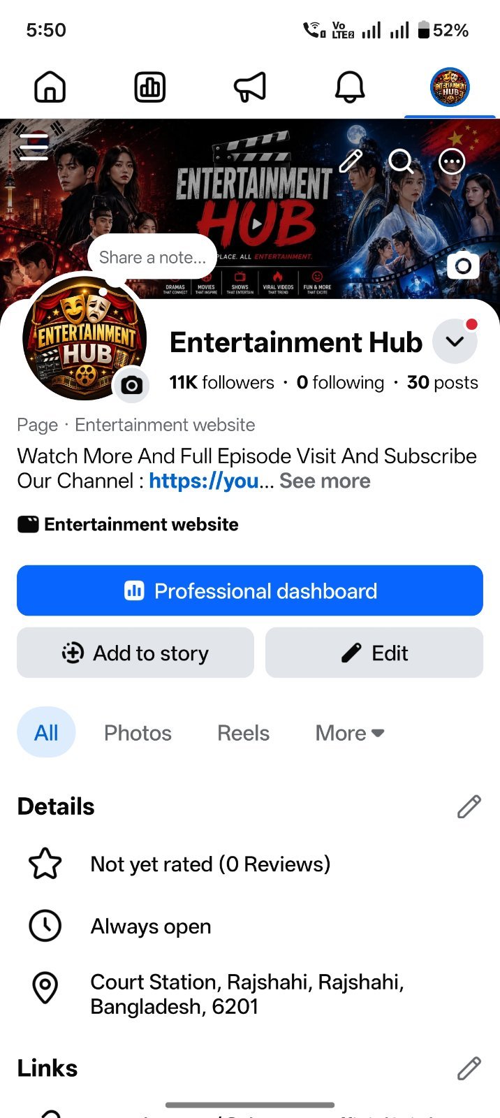 11k + Follower Monetized facebook page