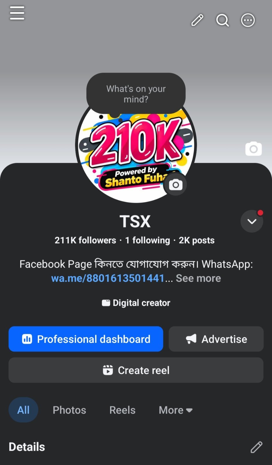 210K Followers Fb Page Sell