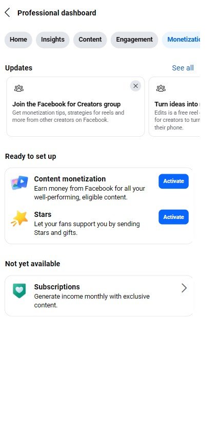 Organic CM setup page sell hobe