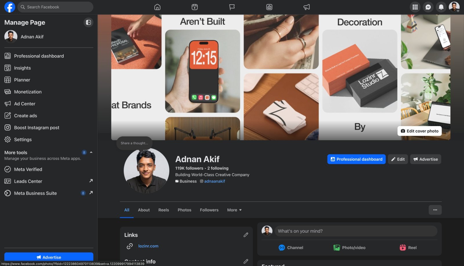 119K Followers Facebook Page For Sale