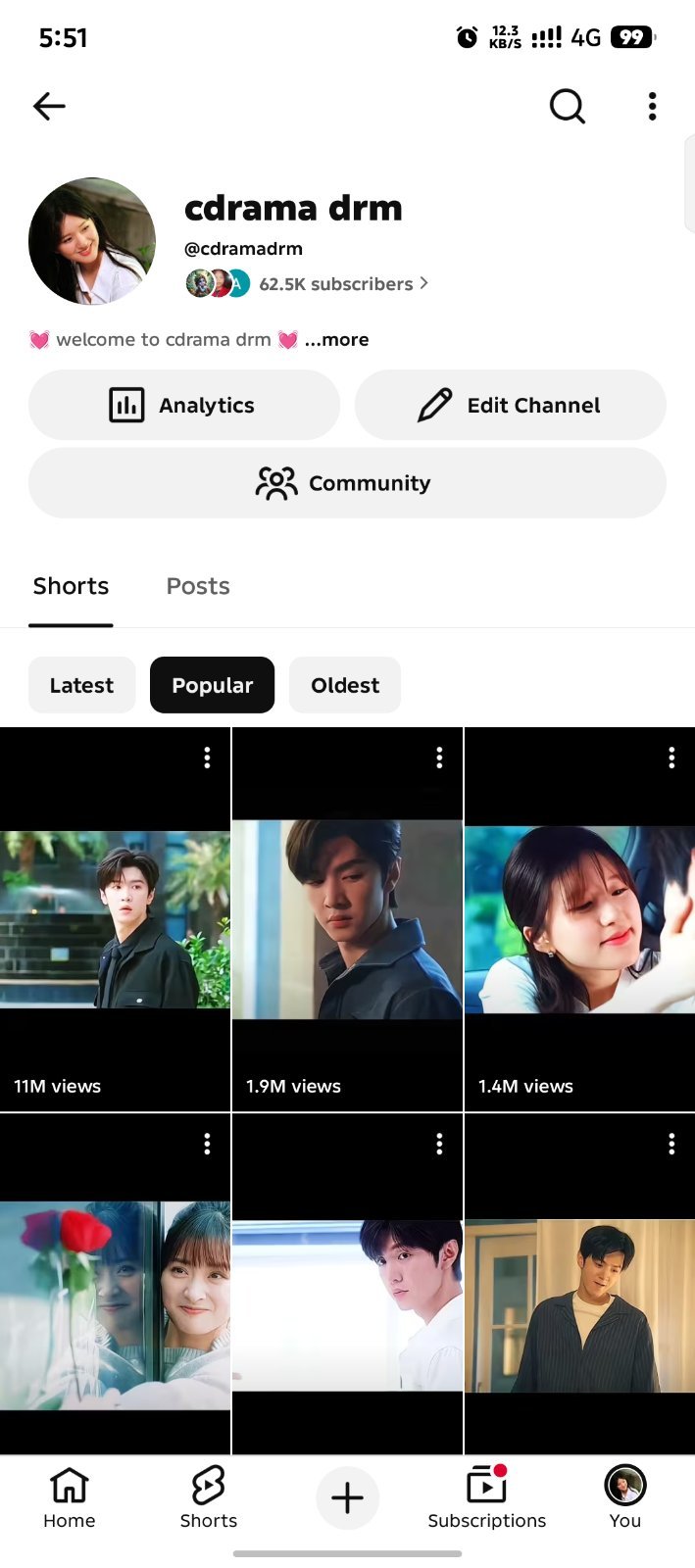 Youtube channel 62k+ subscribe