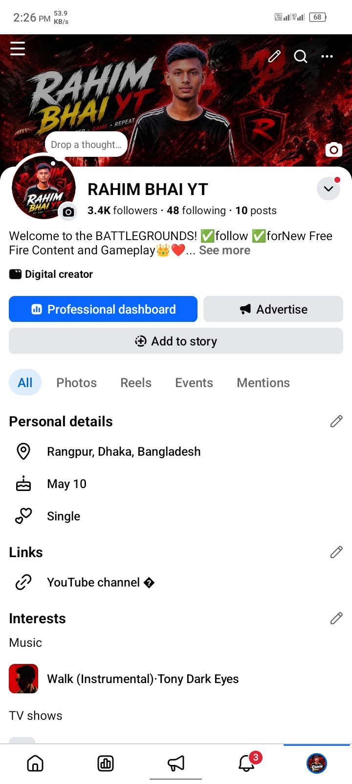 Page age 14 days ful fresh 3.4k follow
