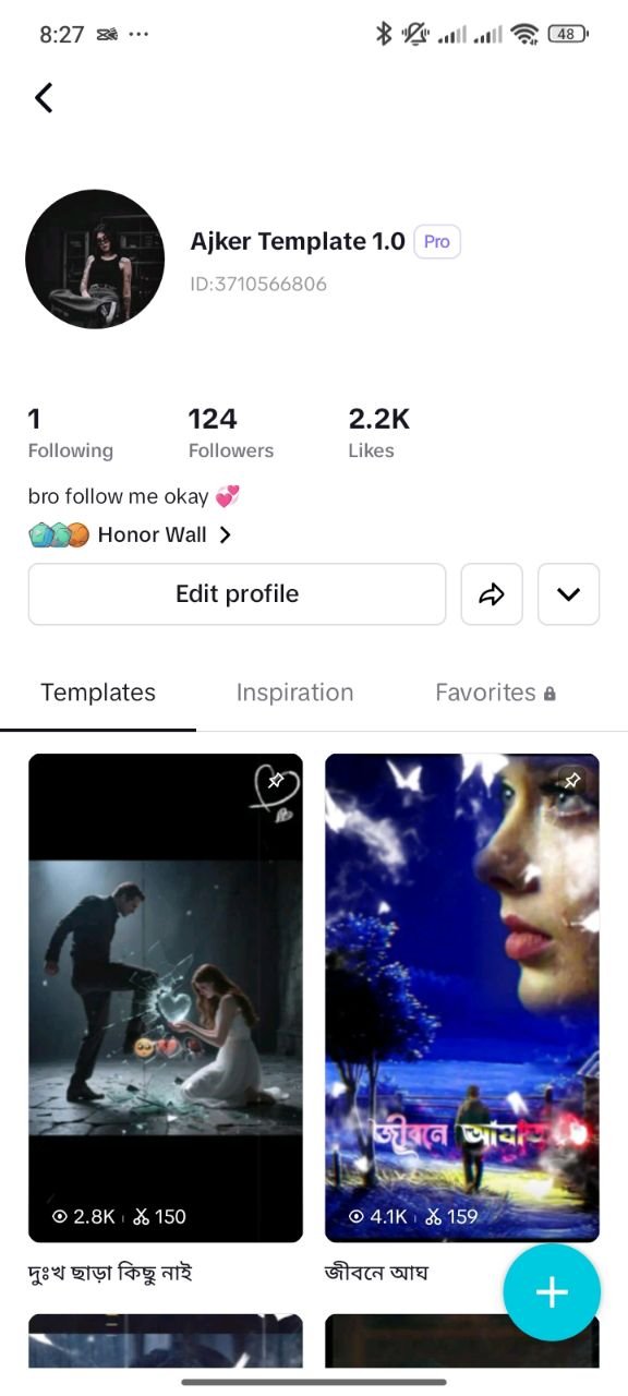 CapCut Creator ID for Sale | 124 Followers | 2.2K Likes | Level 3 Ruby