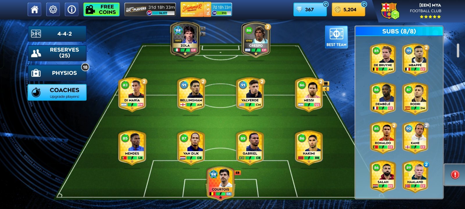 🔥 DLS Premium Account | 90.3 Rating | Level 59 | সেরা প্লেয়ার কালেকশন