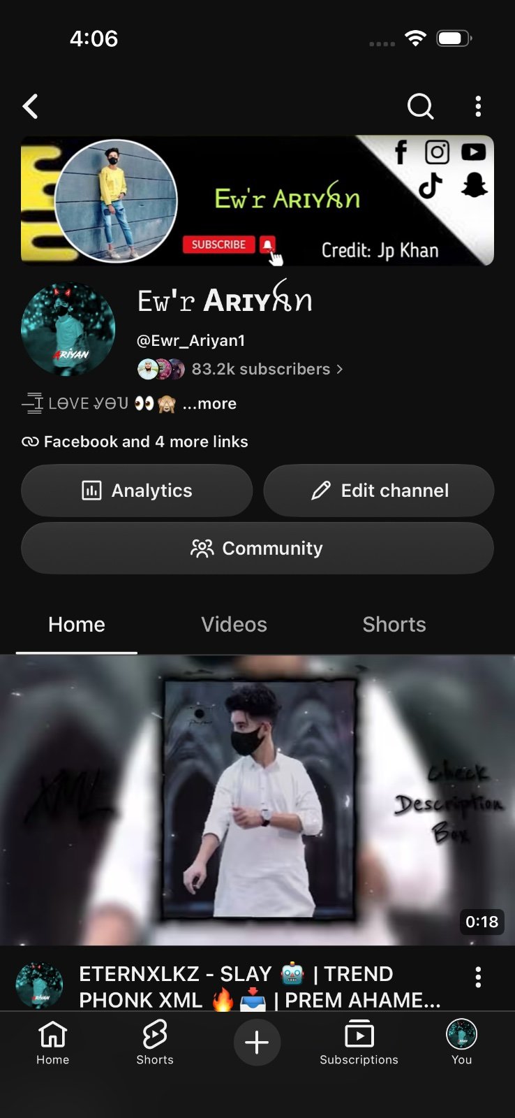 YouTube Channel — 83.2K Subs, 27.8M Lifetime Views