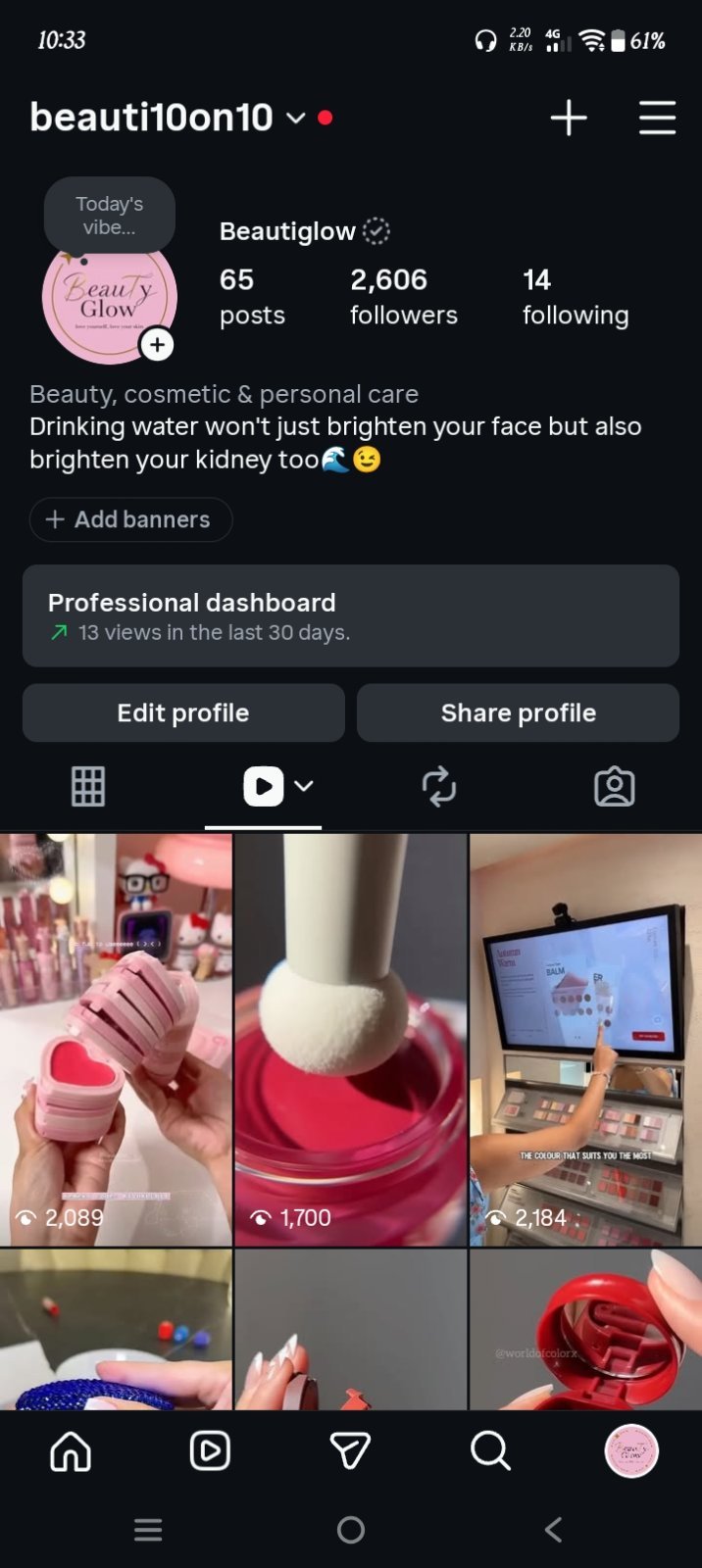 Instagram Beauti10on10, old and trusted safe account.