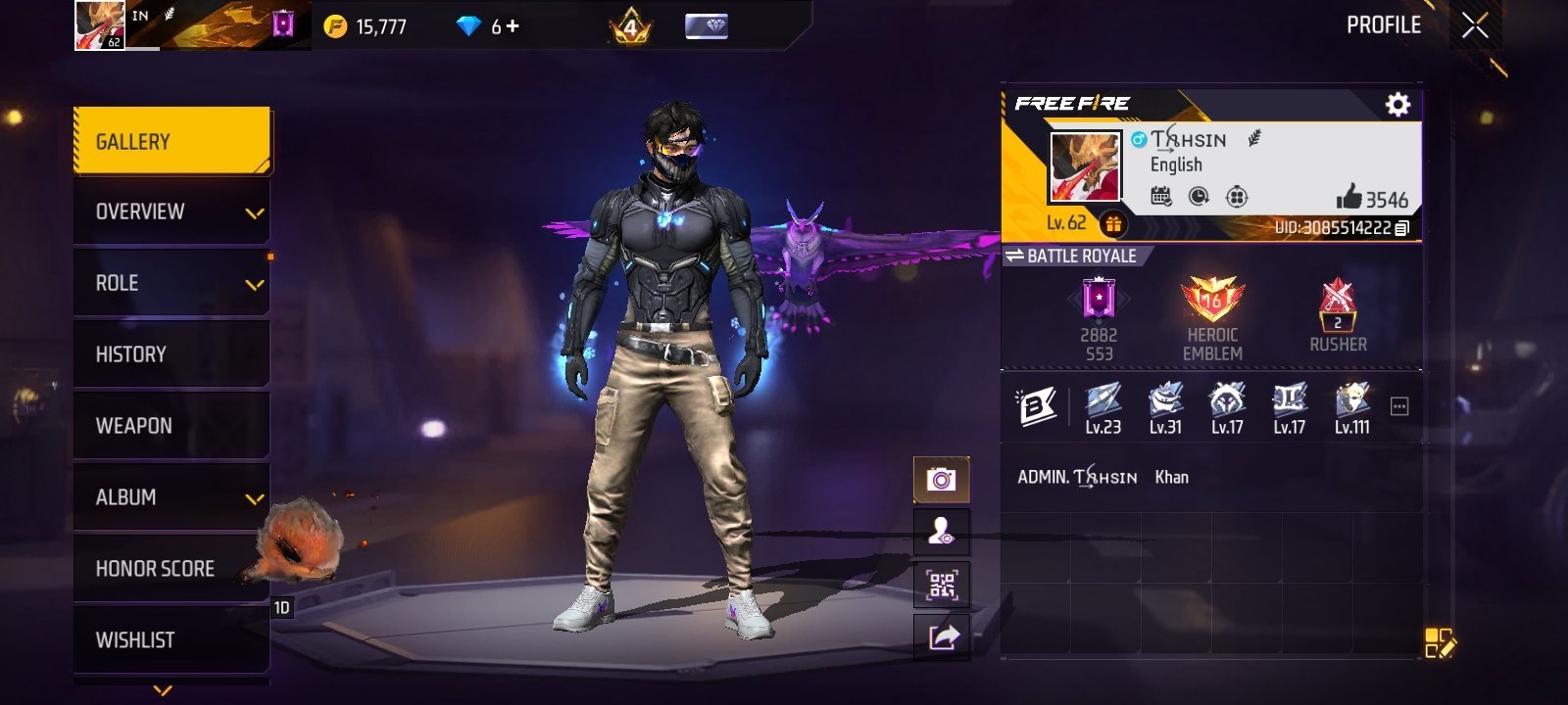 Free fire account sale