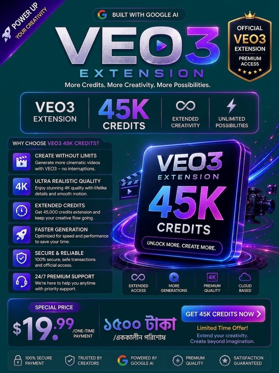 Google Veo 3 Ultra 30D Extension Unlimited Video (FW)