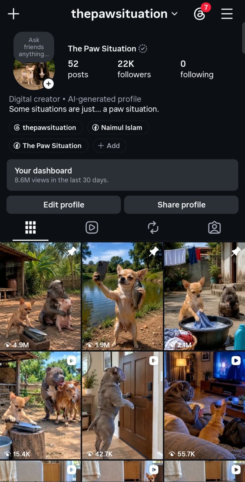 ভাইরাল এনিমেল এআই ভিডিও ইন্সটাগ্রাম একাউন্ট