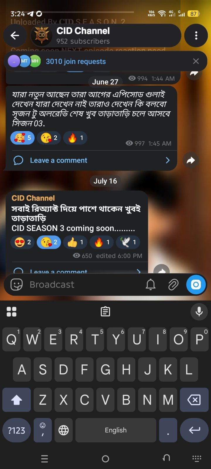 Life member 1K something. Join request members 3000+