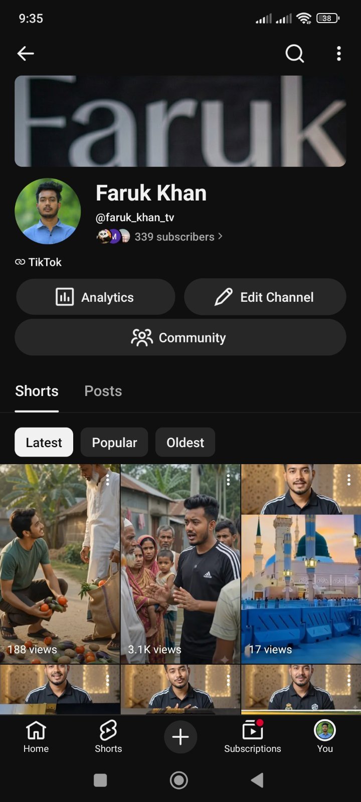 339 subscribe YouTube channel for sell