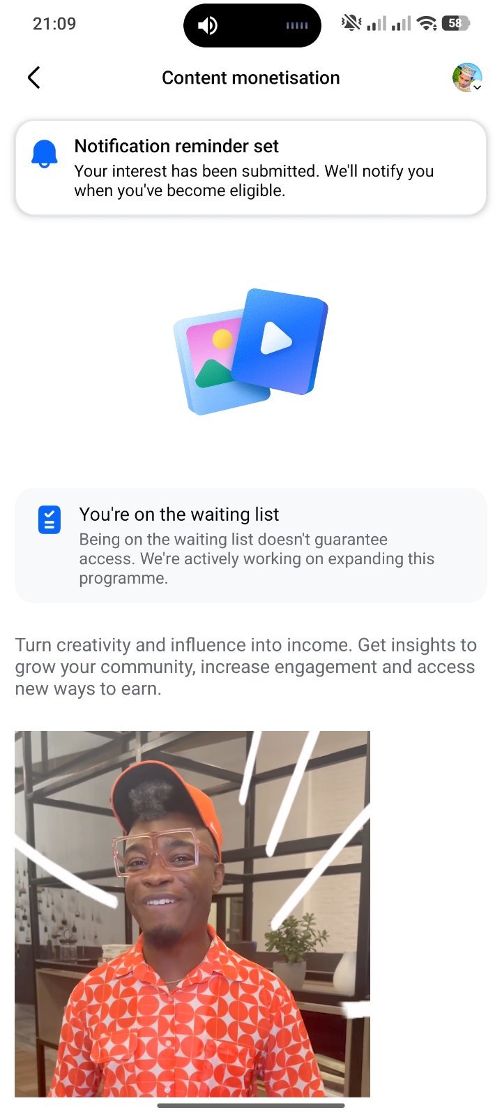 Monitaization waitlist Full fresh 10K follower page sell post