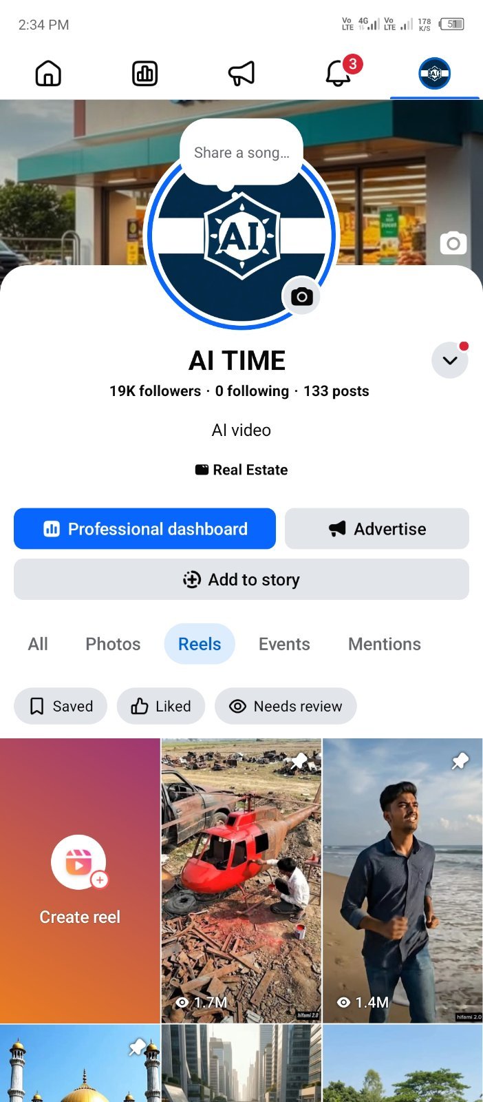 monnetized  Facebook page