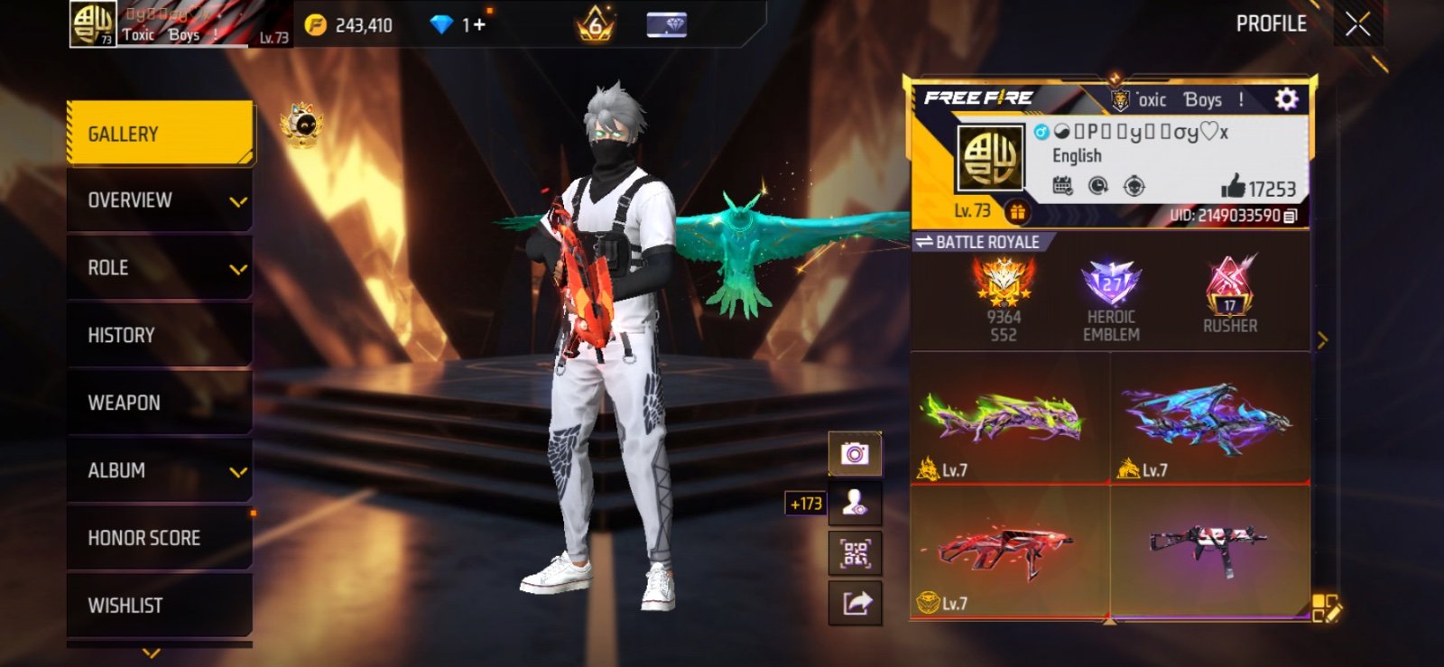 ⚡ 6 YEARS OLD + LV 73 | 3 EVO MAX | FREE FIRE ID SELL 🔥