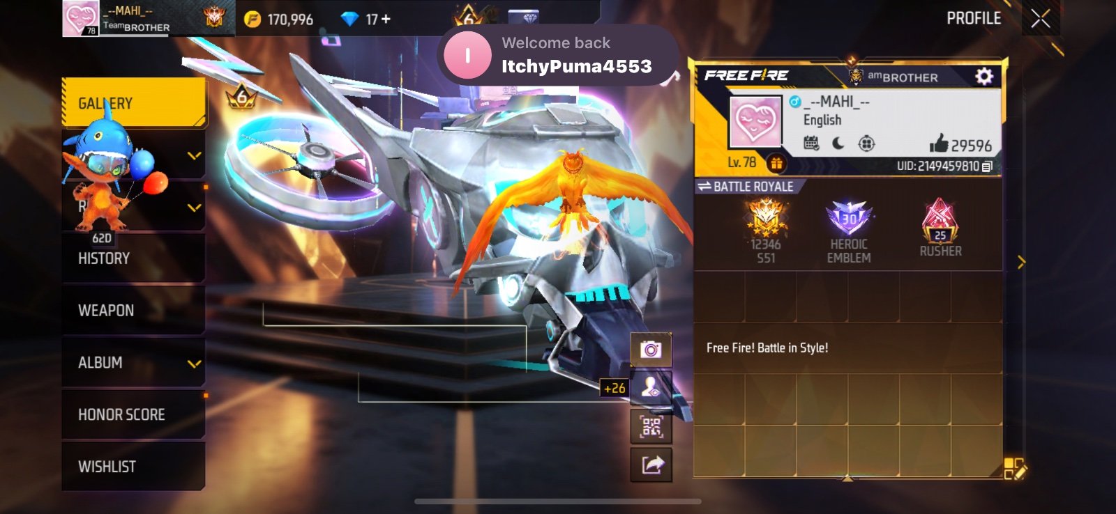 Free Fire fresh ID