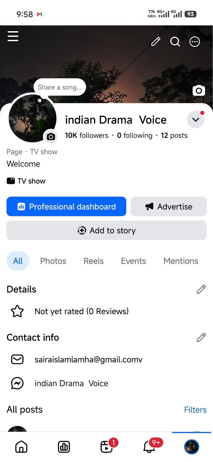 Facebook Page ✅ Name - Indian drama Voice✅ - Real  10k + Flower