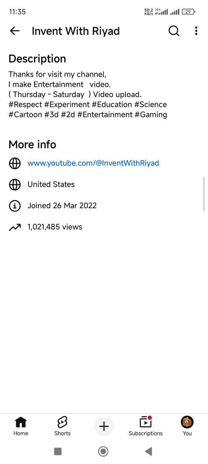 YouTube channel