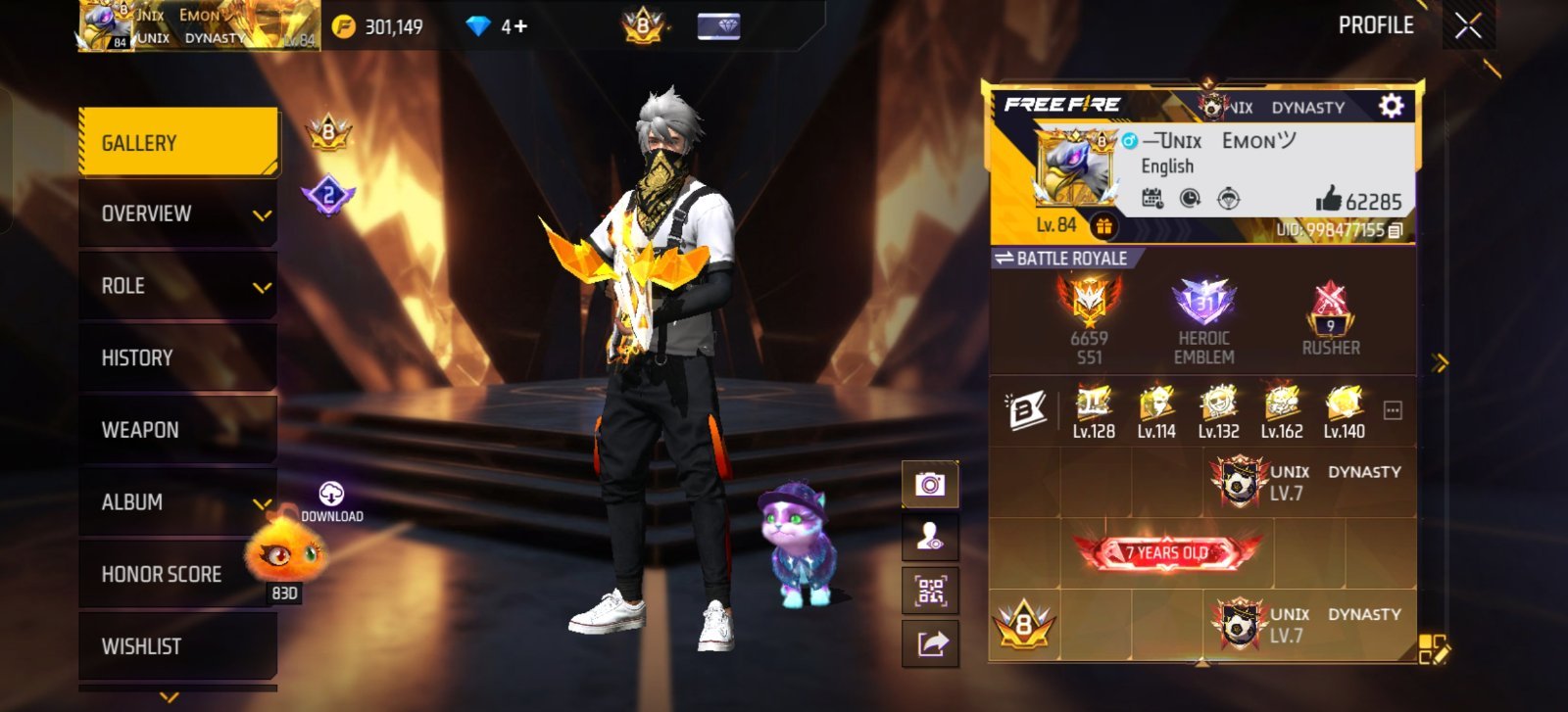 🔥 7 Years Old Free Fire ID – 6 Evo Max