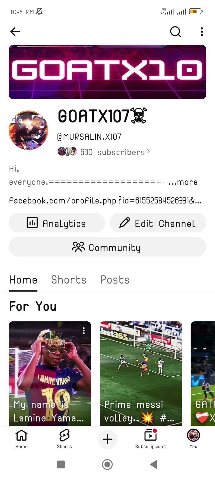 Youtube channel with 600+ subscribers