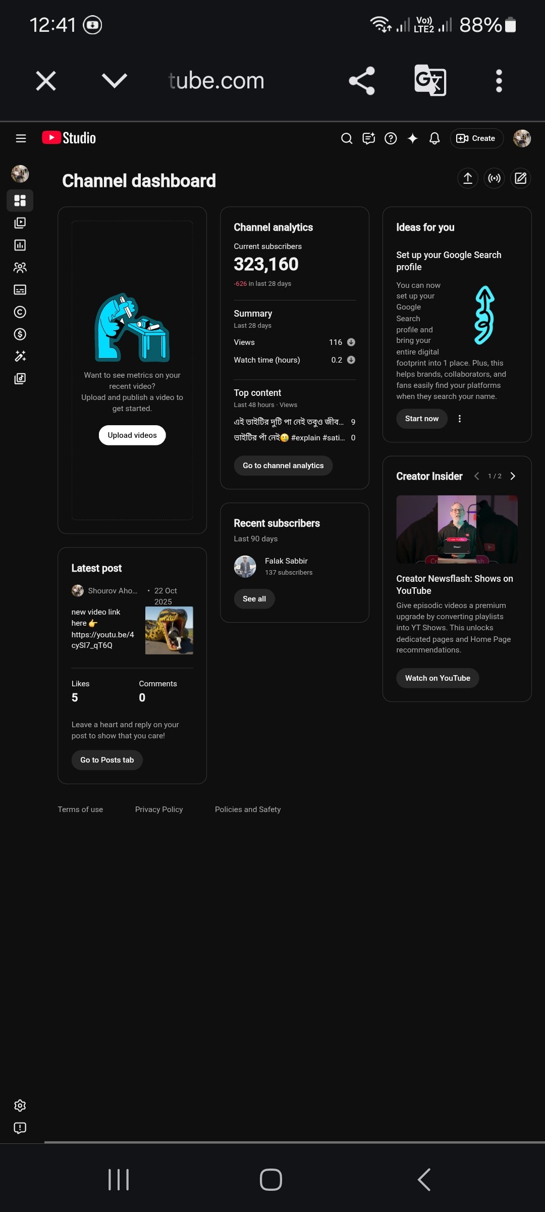 323k subscribers channel