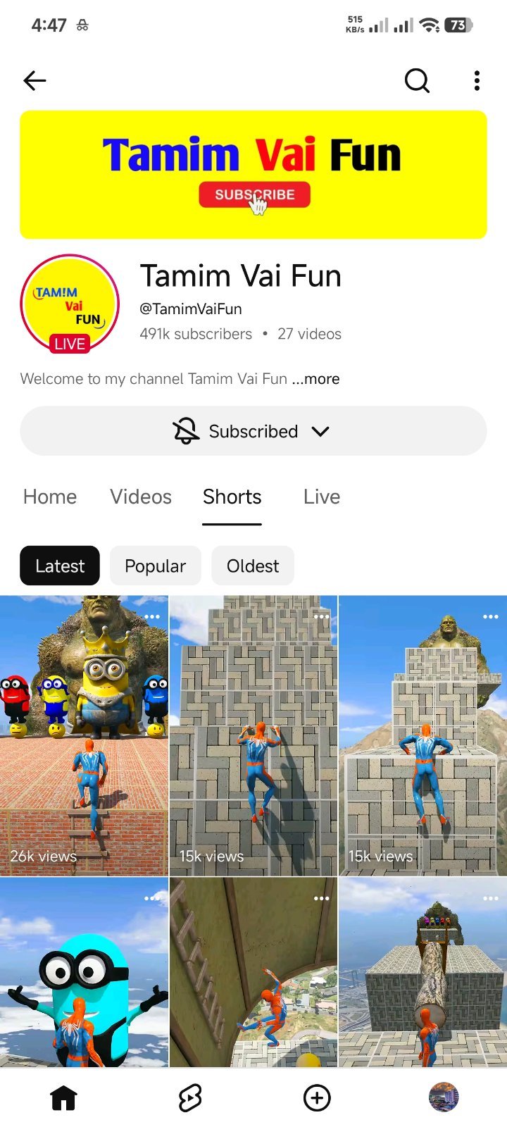 490k subscriber channel for sell
