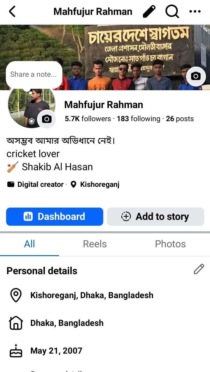 Facebook fan page 5.7k follower