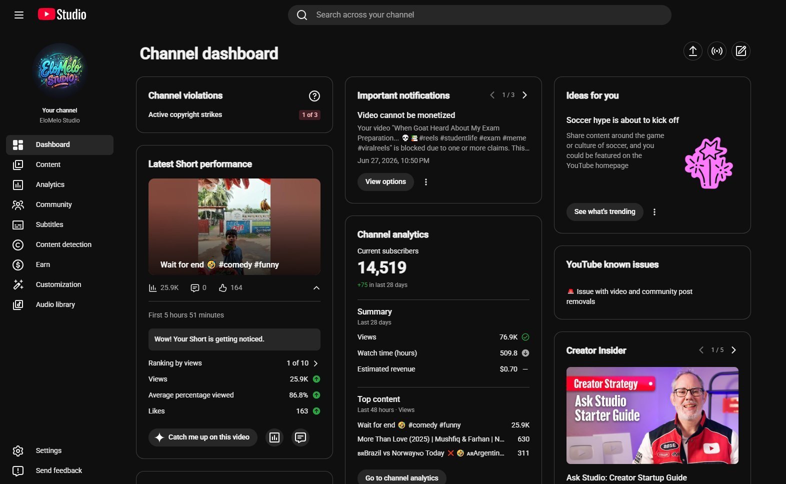 14.5K Subscriber YouTube Entertainment Channel | 6.7M+ Views