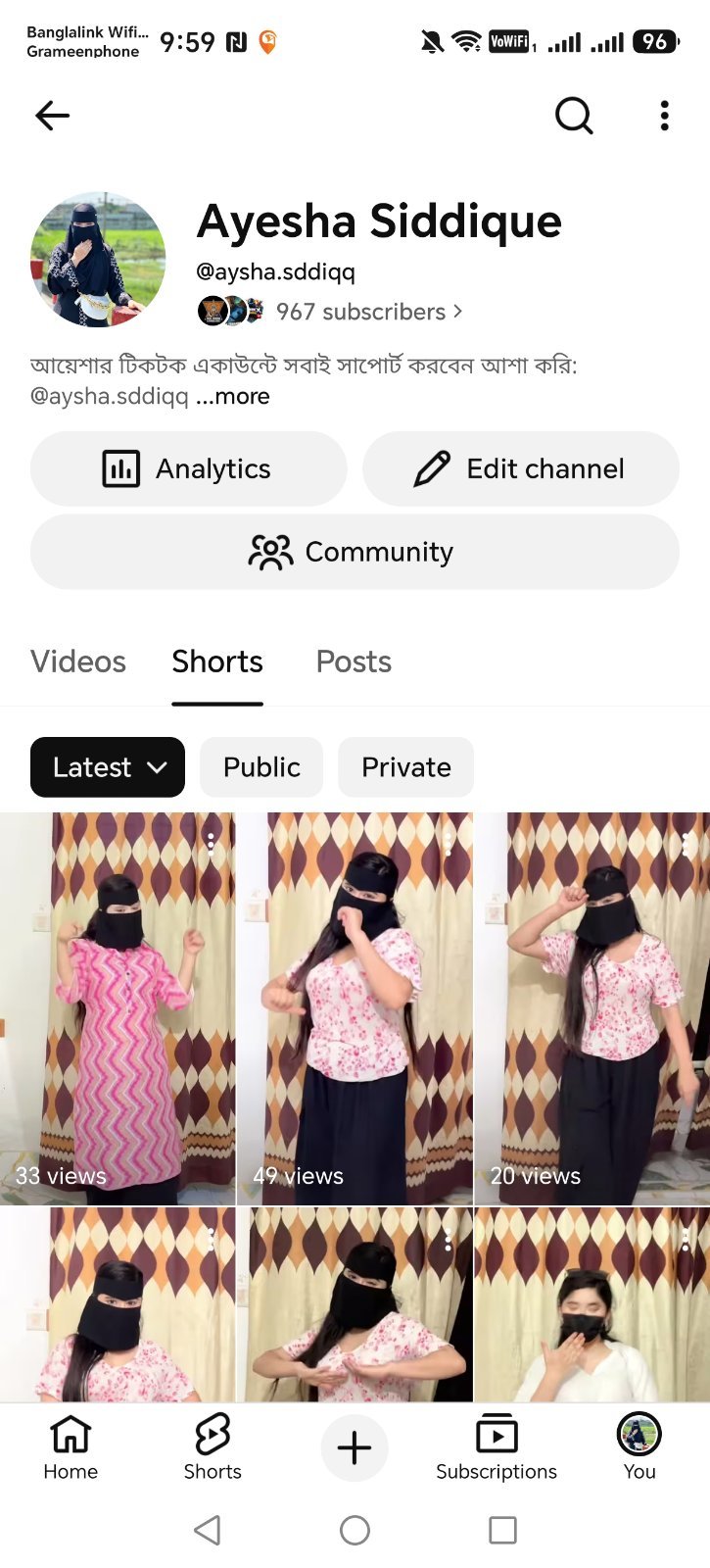 🔥 YouTube Channel For Sale | 967+ Subscribers | Active Shorts Channel | @aysha.