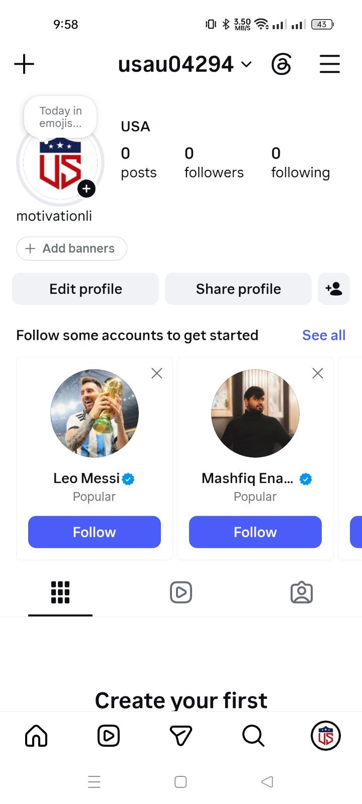 🚀 USA Motivation Instagram | 00 Followers | Ready to Grow in USA Market!