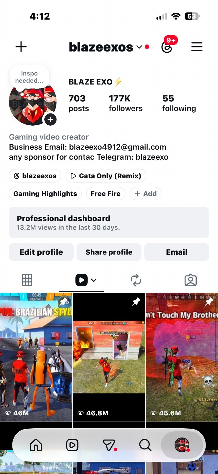 Instagram blazeexos 177k follower