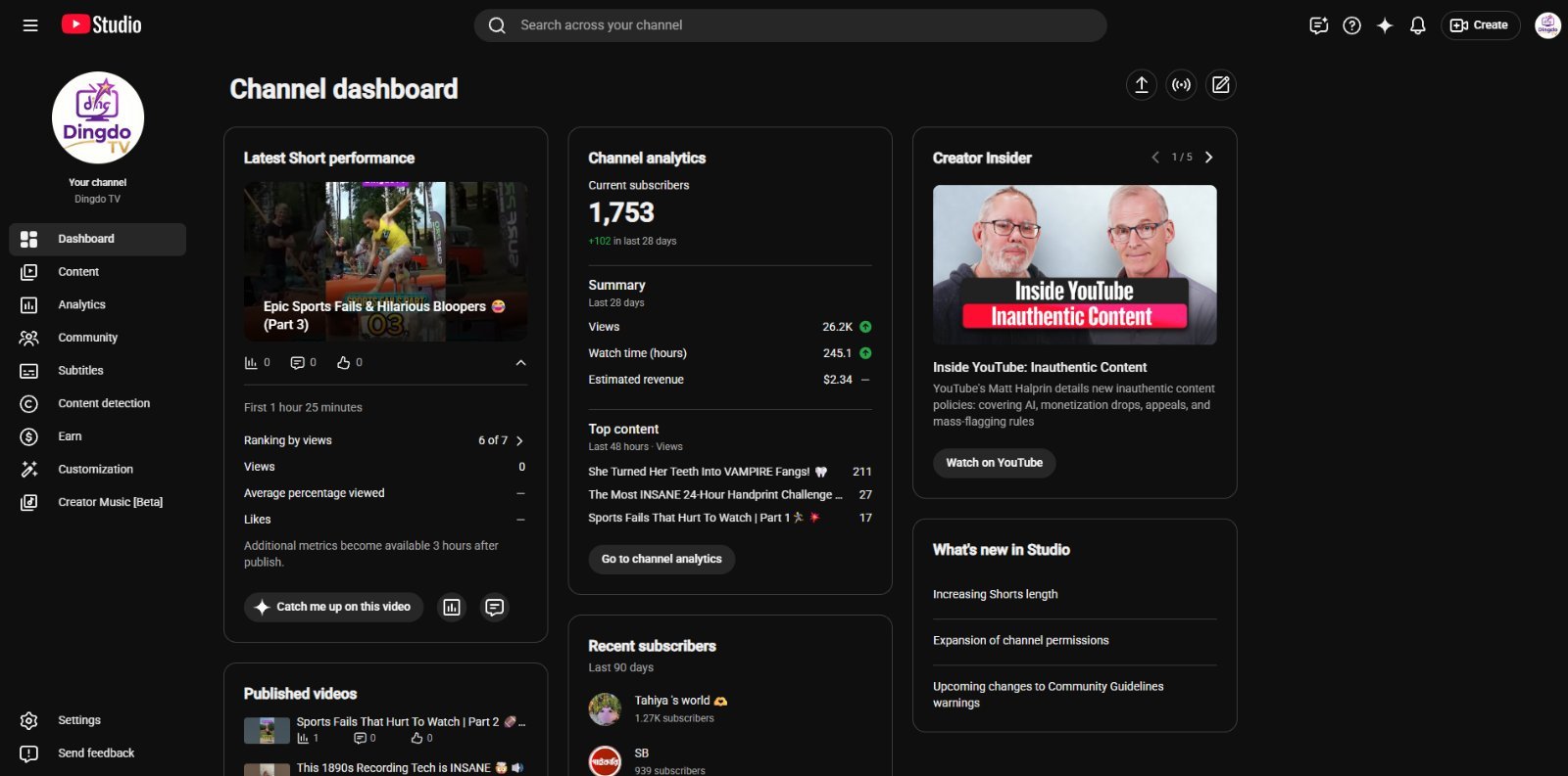 Authentic Monetized YouTube Channel